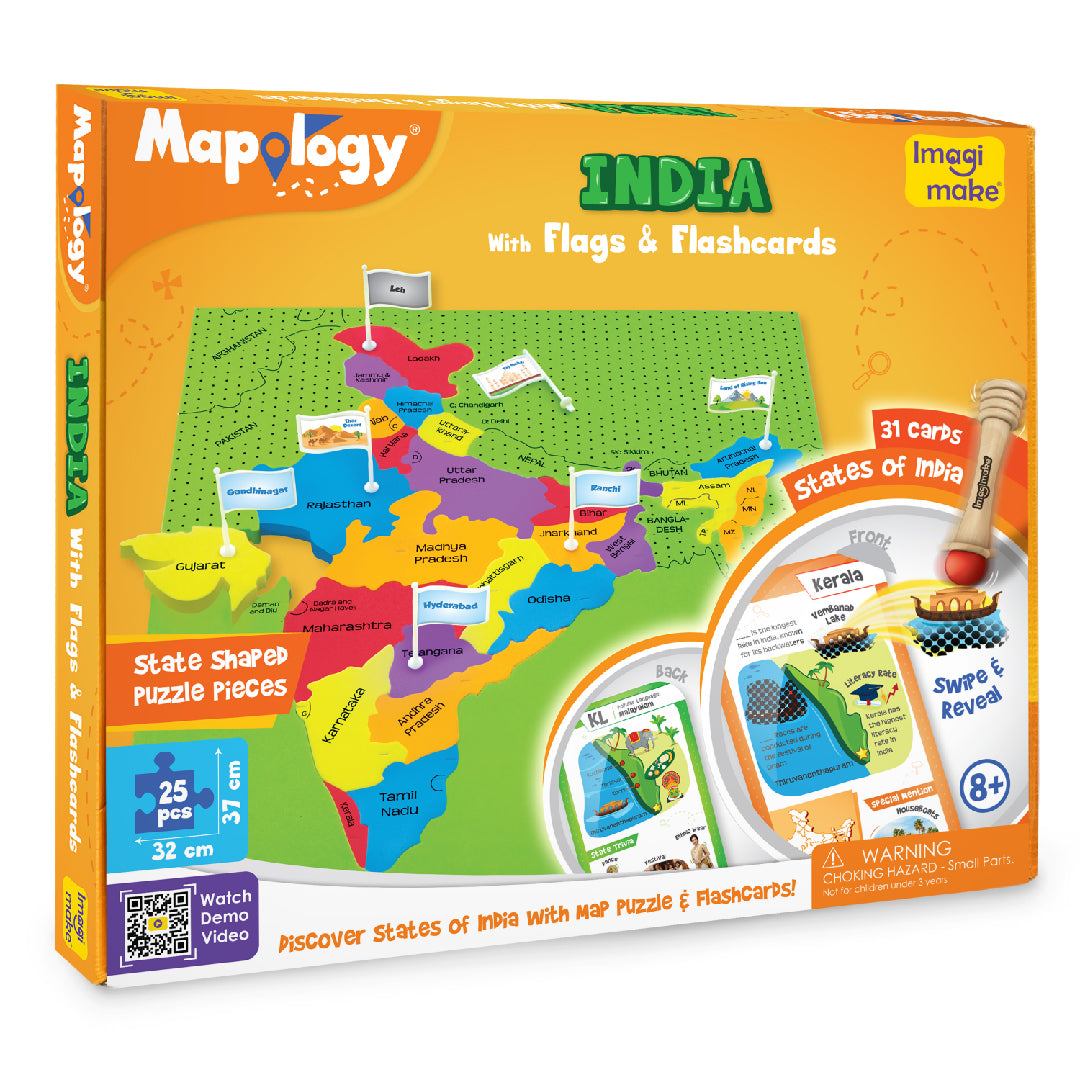 India with Flags & Flashcard Mapology MP64