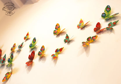 Paper Butterflies for Wall Decoration: Set of 24