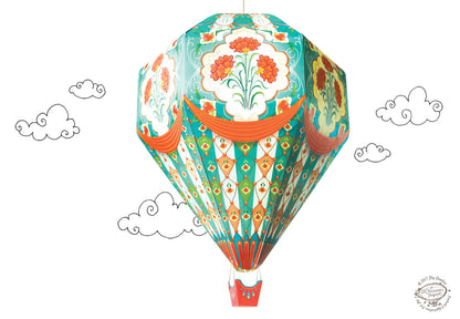 Small Blue Hot Air Balloon DIY Paper Lamp Shade