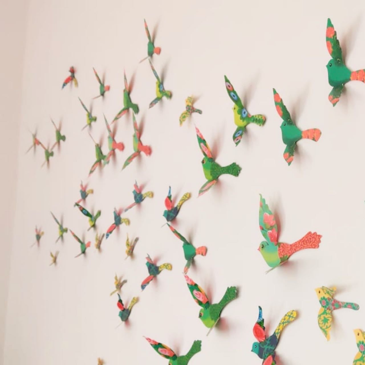 Paper Birds for Wall Decoration: Set of 24