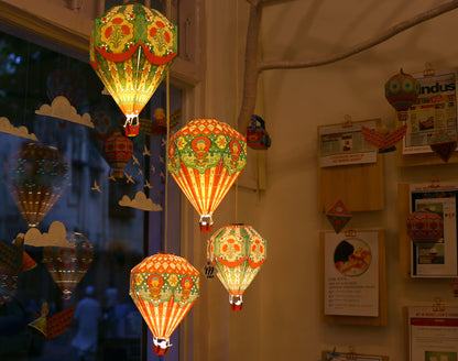 Big Red Hot Air Balloon DIY Paper Lamp Shade