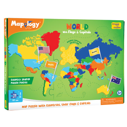 World with Flags & Capitals Mapology MP14