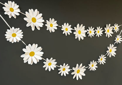 White Daisy Flower Paper Bunting