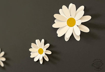 White Daisy Flower Paper Bunting