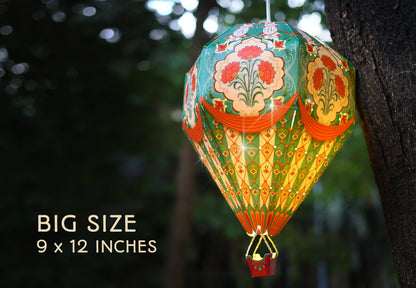 Big Blue Hot Air Balloon DIY Paper Lamp Shade