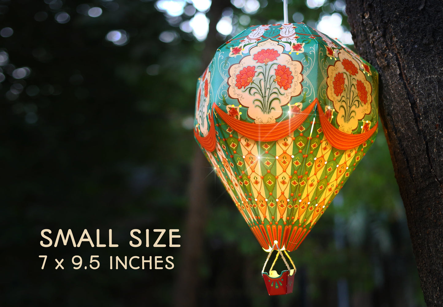 Small Blue Hot Air Balloon DIY Paper Lamp Shade