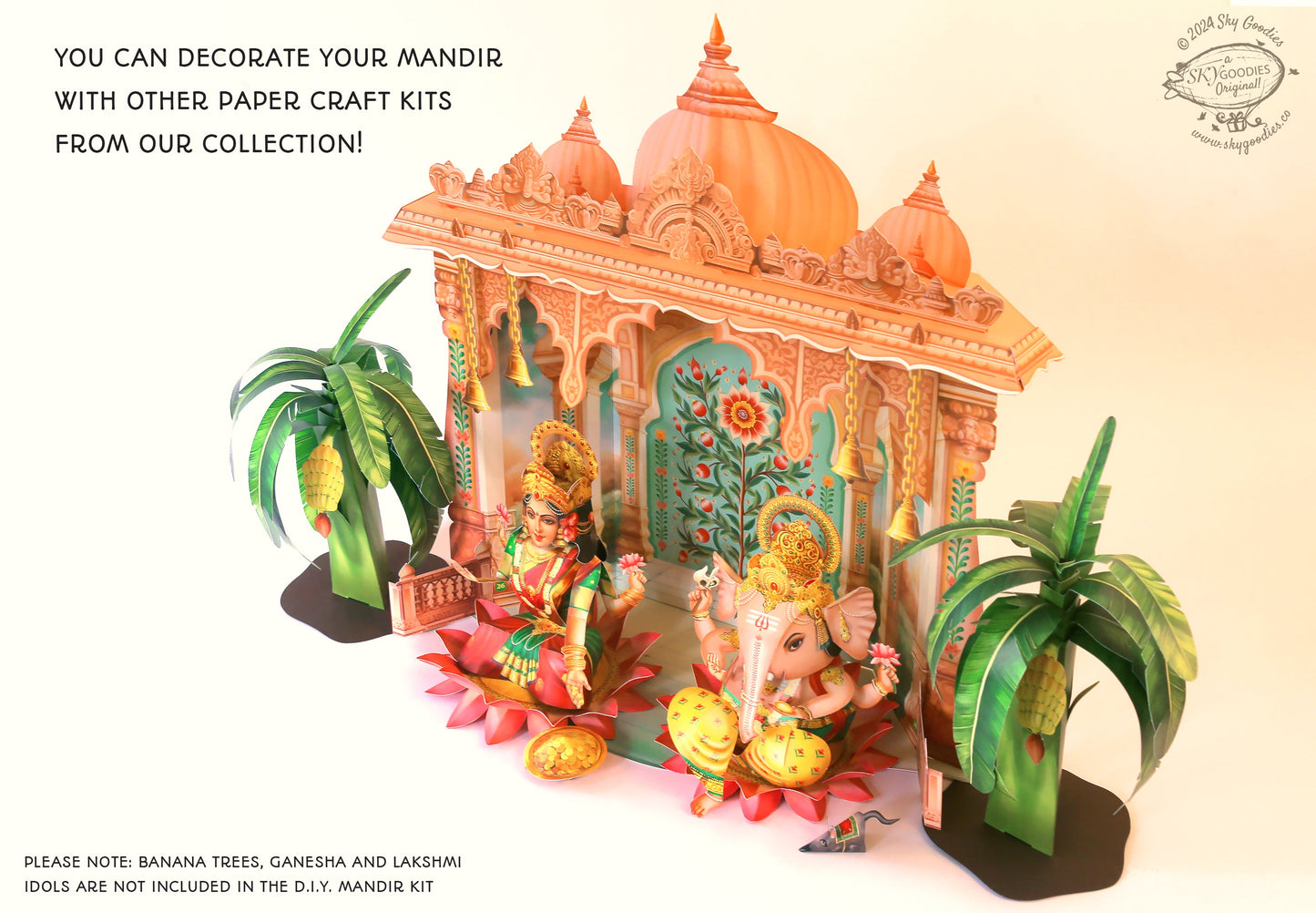 Mandir DIY Paper Craft Kit - Home Temple Decor Makhar