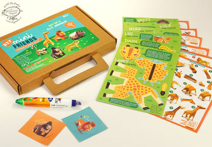 BOX SET 2: Set of 6 DIY Mini Endangered Animals Paper Craft Kits