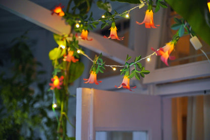 Pink Paper Flower Fairy Lights (10 flowers)