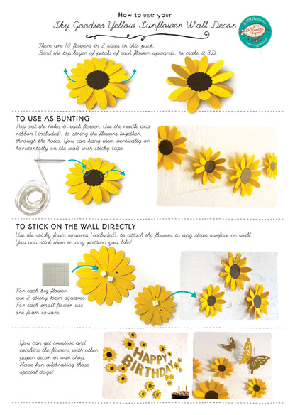 Yellow Sunflower Paper Bunting