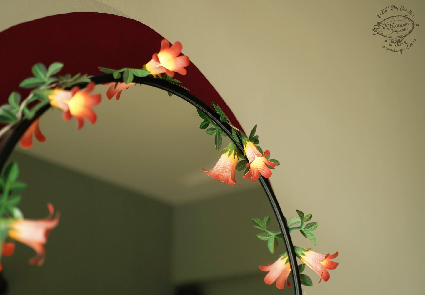 Pink Paper Flower Fairy Lights (10 flowers)