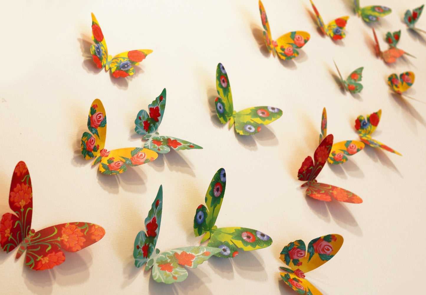 Paper Butterflies for Wall Decoration: Set of 24