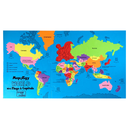 World with Flags & Capitals Mapology MP14