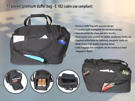 11 pocket premium duffel bag (cabin size)