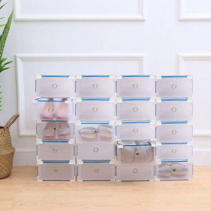 3 PCS Plastic Crate Storage Clear Drawer Shoe Boxes (Pack of 3)