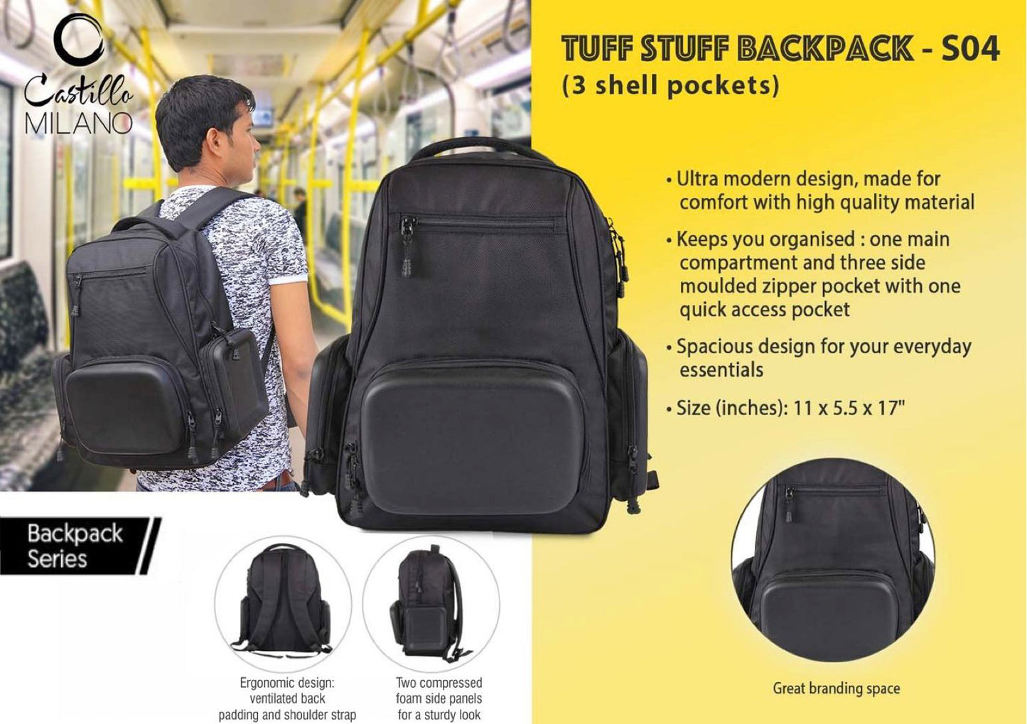 Tuff stuff Backpack (3 shell pockets) by Castillo Milano