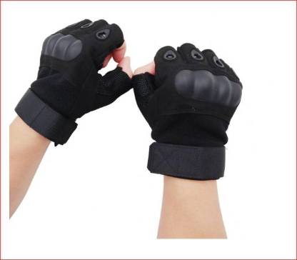 Half Finger Hard Knuckle Motorcycle Army Shooting Tactical Outdoor Breathable Gym & Fitness Riding Gloves for Boys & Men (Pack of 1 Pair, Assorted)