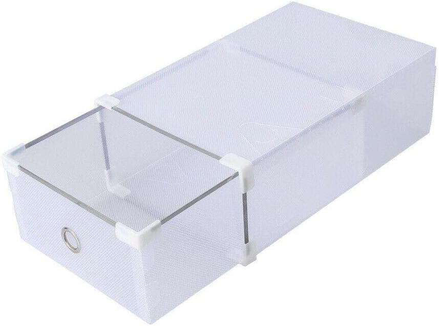 3 PCS Plastic Crate Storage Clear Drawer Shoe Boxes (Pack of 3)