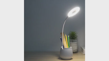 LED Study/Table/Desk Rechargeable Lamp with Pen Holder (Multicolor) 1 Piece