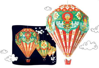 Big Red Hot Air Balloon DIY Paper Lamp Shade