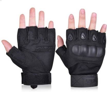 Half Finger Hard Knuckle Motorcycle Army Shooting Tactical Outdoor Breathable Gym & Fitness Riding Gloves for Boys & Men (Pack of 1 Pair, Assorted)