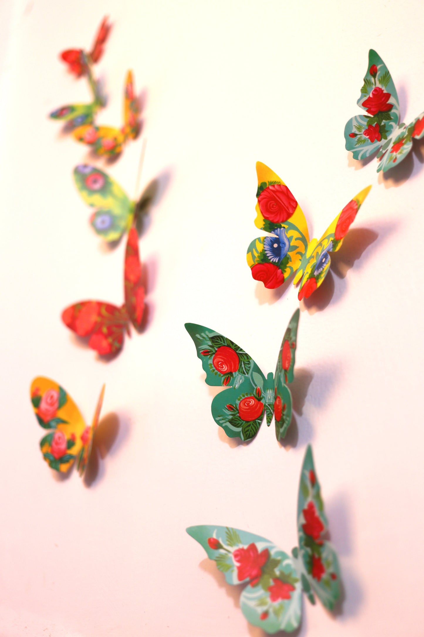 Paper Butterflies for Wall Decoration: Set of 24